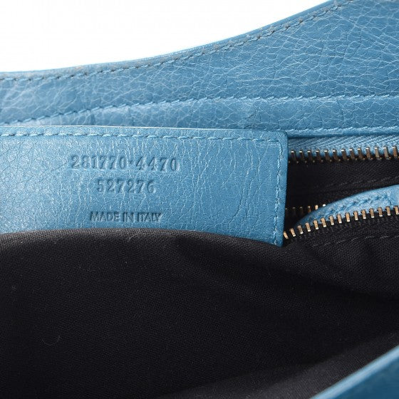 Agneau Giant 12 Rose Gold Hardware City Bleu Indigo