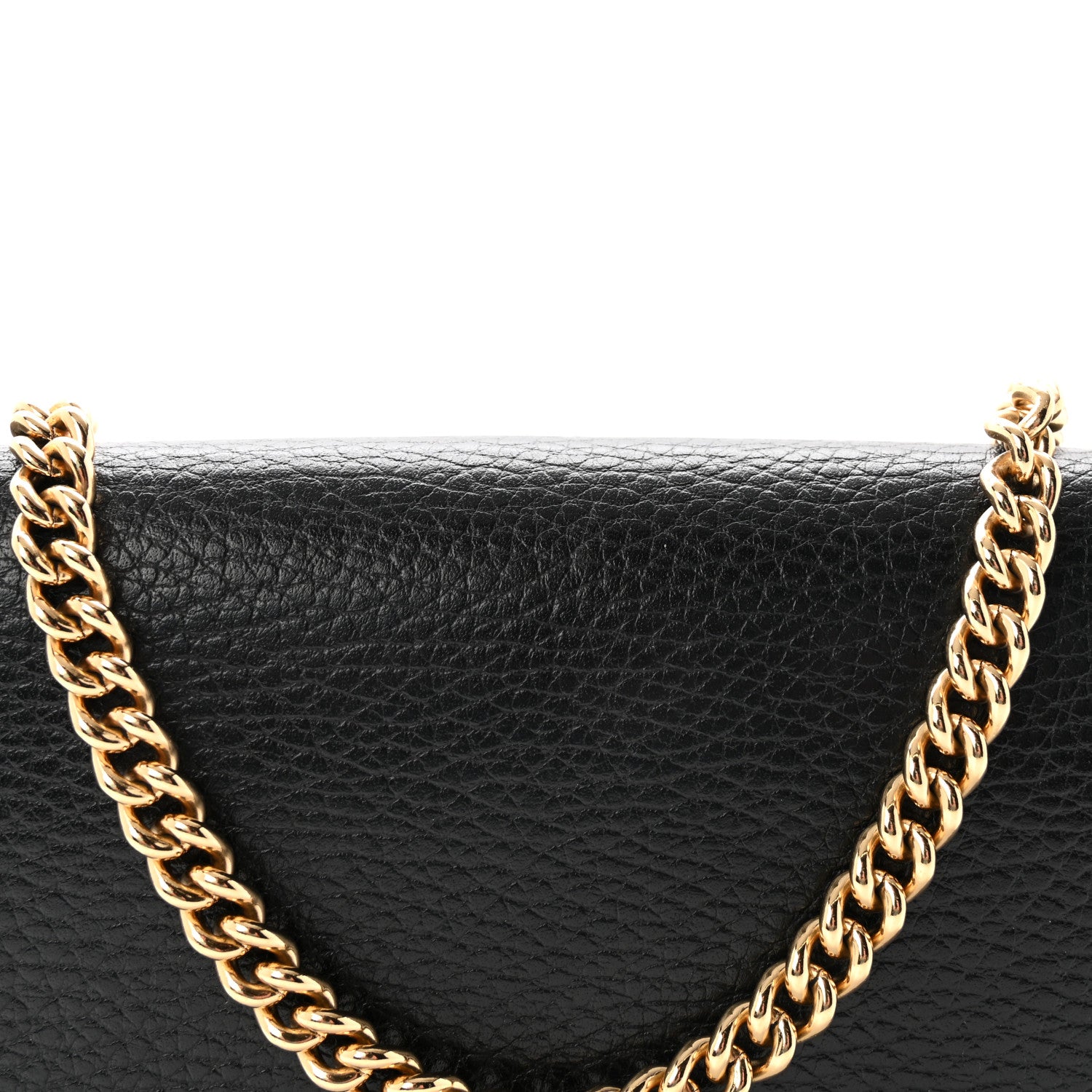 Gucci Calfskin Mini GG Marmont Chain Wallet Black 7 of 10