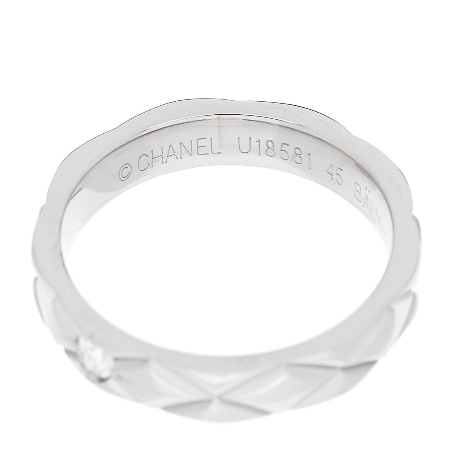 Platinum Diamond Small Matelasse Solitaire Ring 45 3.25
