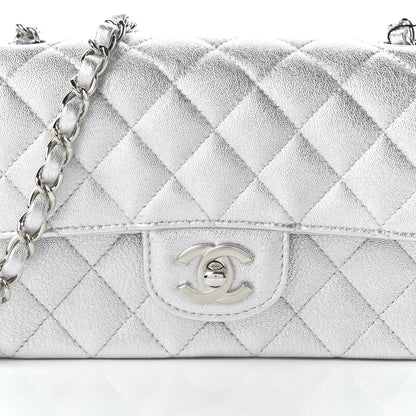 Chanel Metallic Lambskin Quilted Mini Rectangular Flap Silver 10 of 10