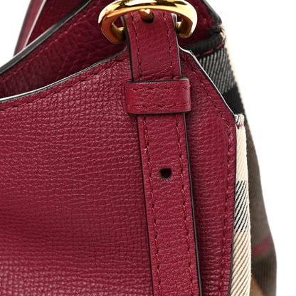 Burberry Grainy Calfskin House Check Small Canterbury Mahogany Red 12 of 13