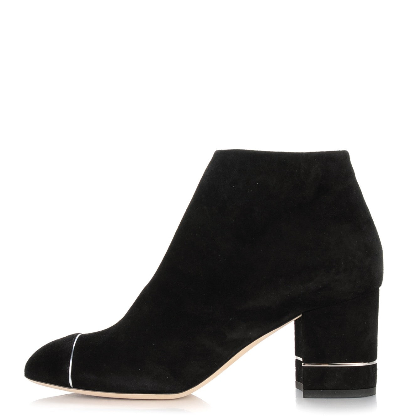 Suede Calfskin Short Boots 38.5 Black