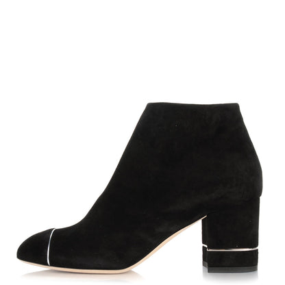 Chanel Suede Calfskin Short Boots 38.5 Black 1 of 8