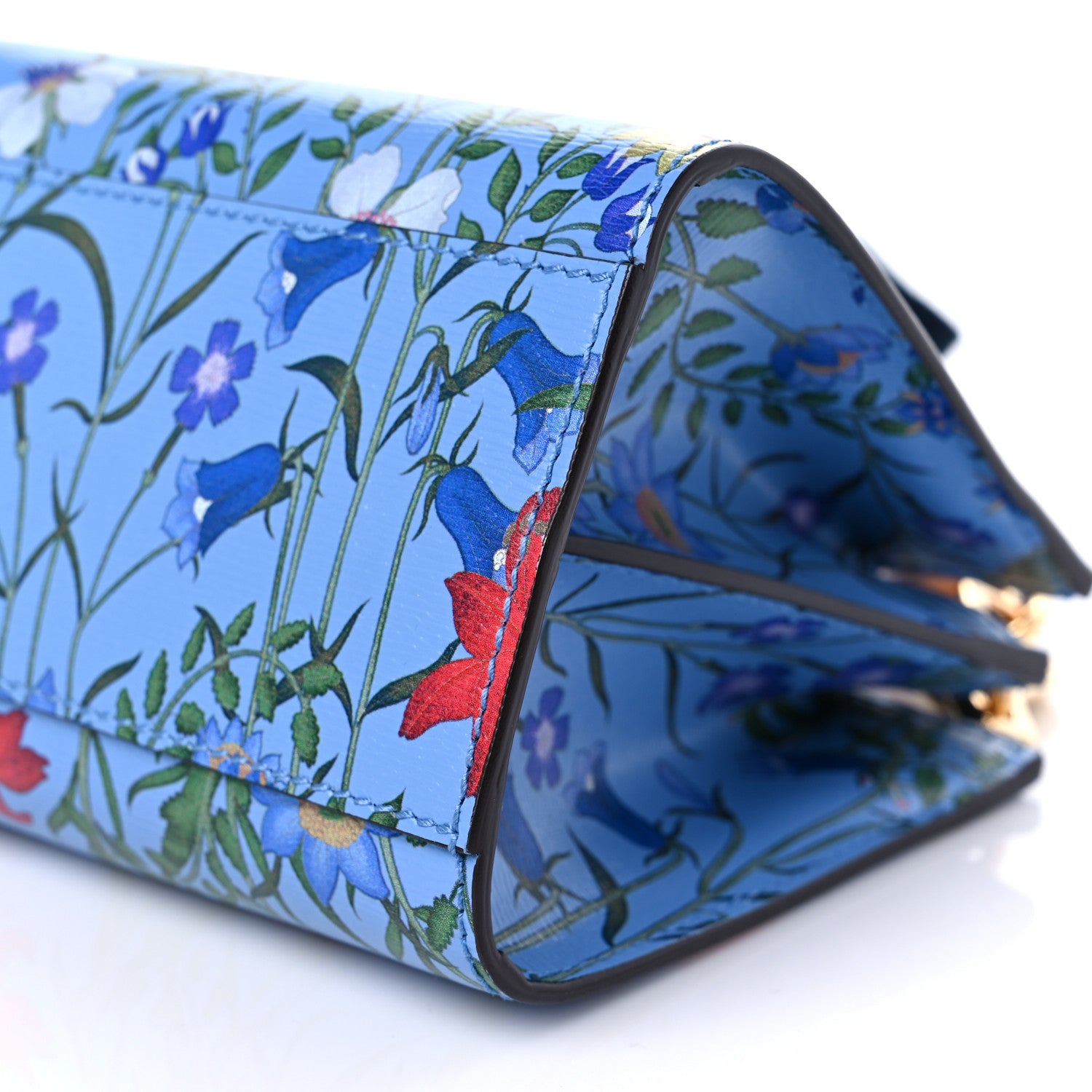 Gucci Calfskin Bamboo Web New Flora Mini Nymphaea Top Handle Bag Azure 12 of 12
