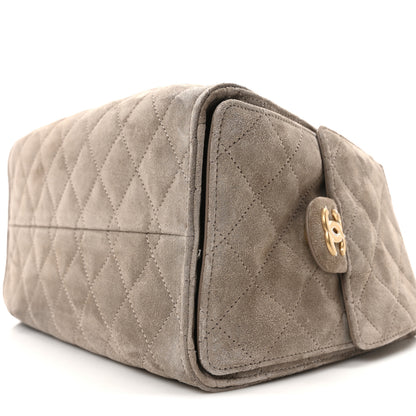 Chanel Suede Quilted Small Chanel 25 Handbag Dark Grey 10 of 10