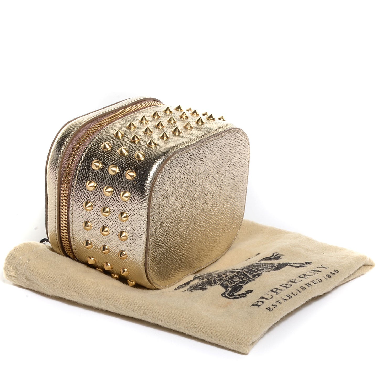 Patent London Studded Cosmetic Case Gold