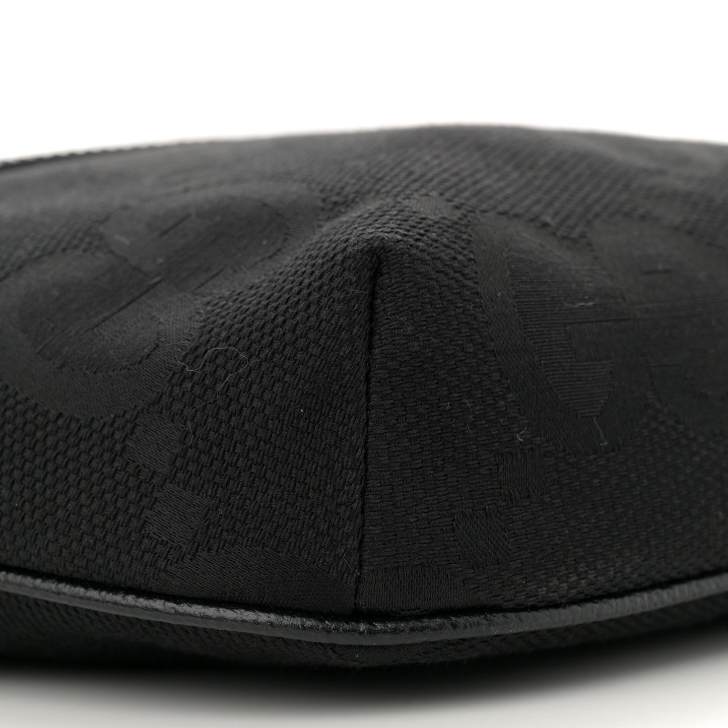 Monogram Jumbo GG Textured Dollar Calfskin Web Belt Bag Black