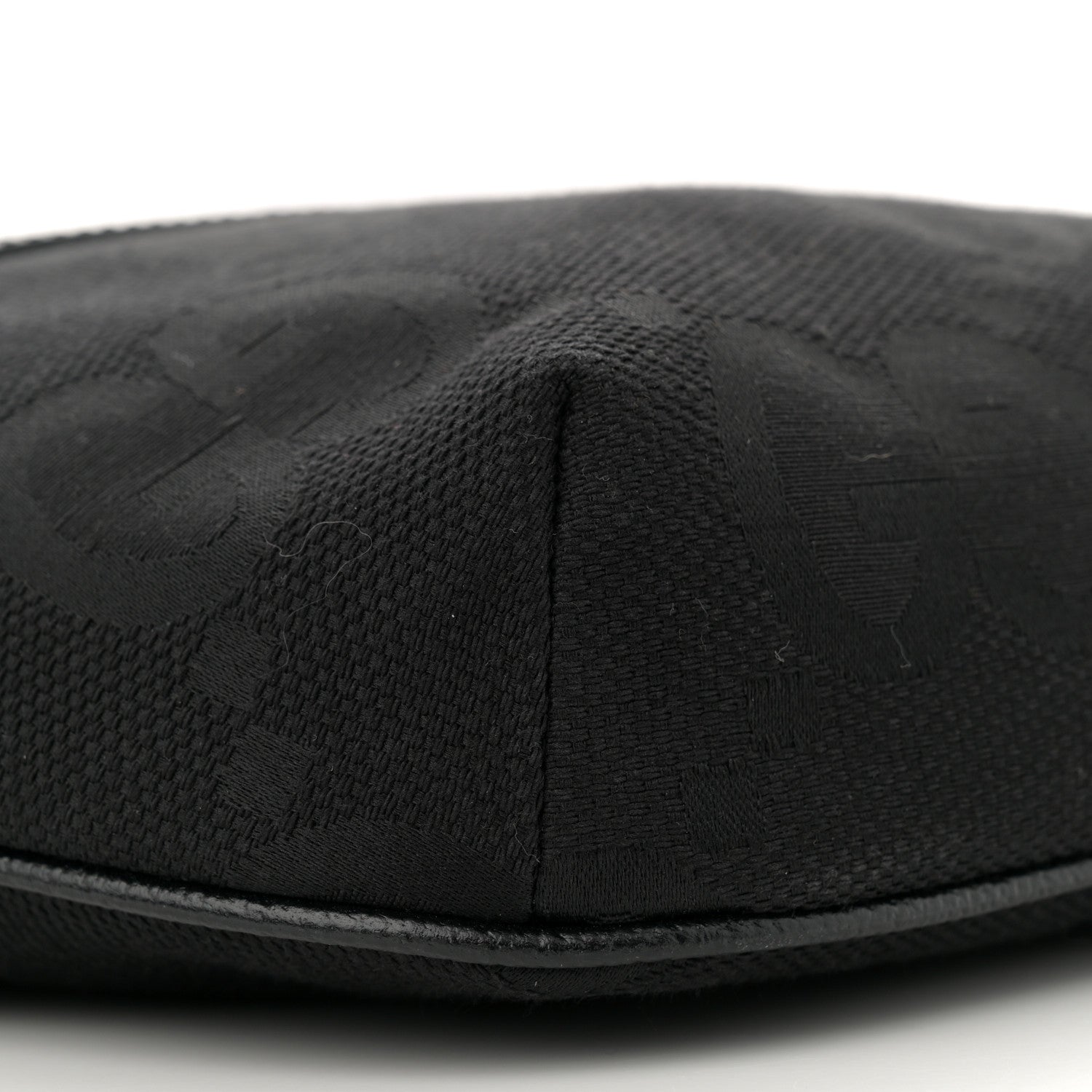 Gucci Monogram Jumbo GG Textured Dollar Calfskin Web Belt Bag Black 9 of 12