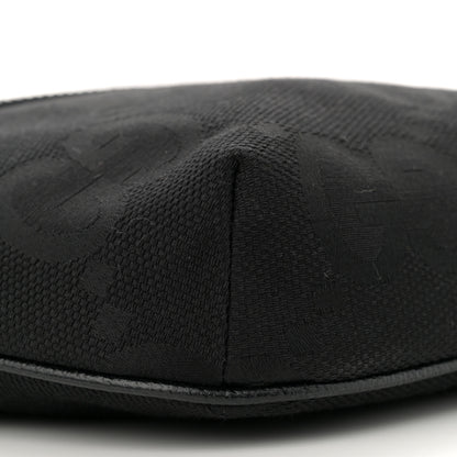 Gucci Monogram Jumbo GG Textured Dollar Calfskin Web Belt Bag Black 9 of 12