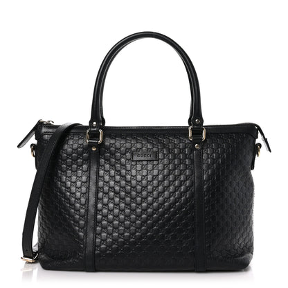 Gucci Soft Microguccissima Small Zippered Satchel Black 1 of 9