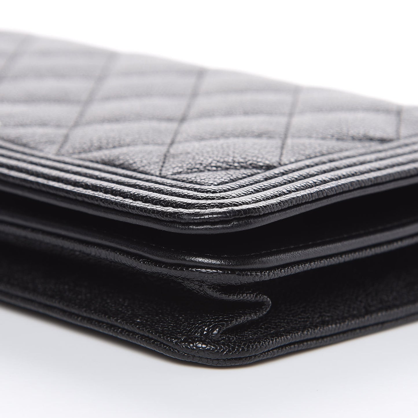 Caviar Quilted Boy Wallet On Chain WOC Black