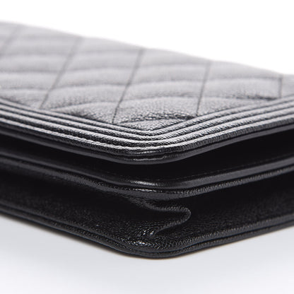 Chanel Caviar Quilted Boy Wallet On Chain WOC Black 11 of 12