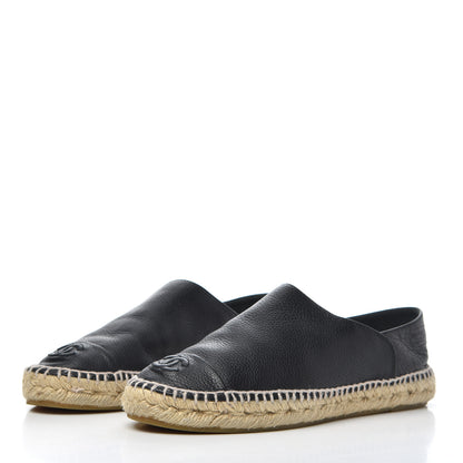 Chanel Grained Calfskin CC Espadrilles 39 Black 3 of 22