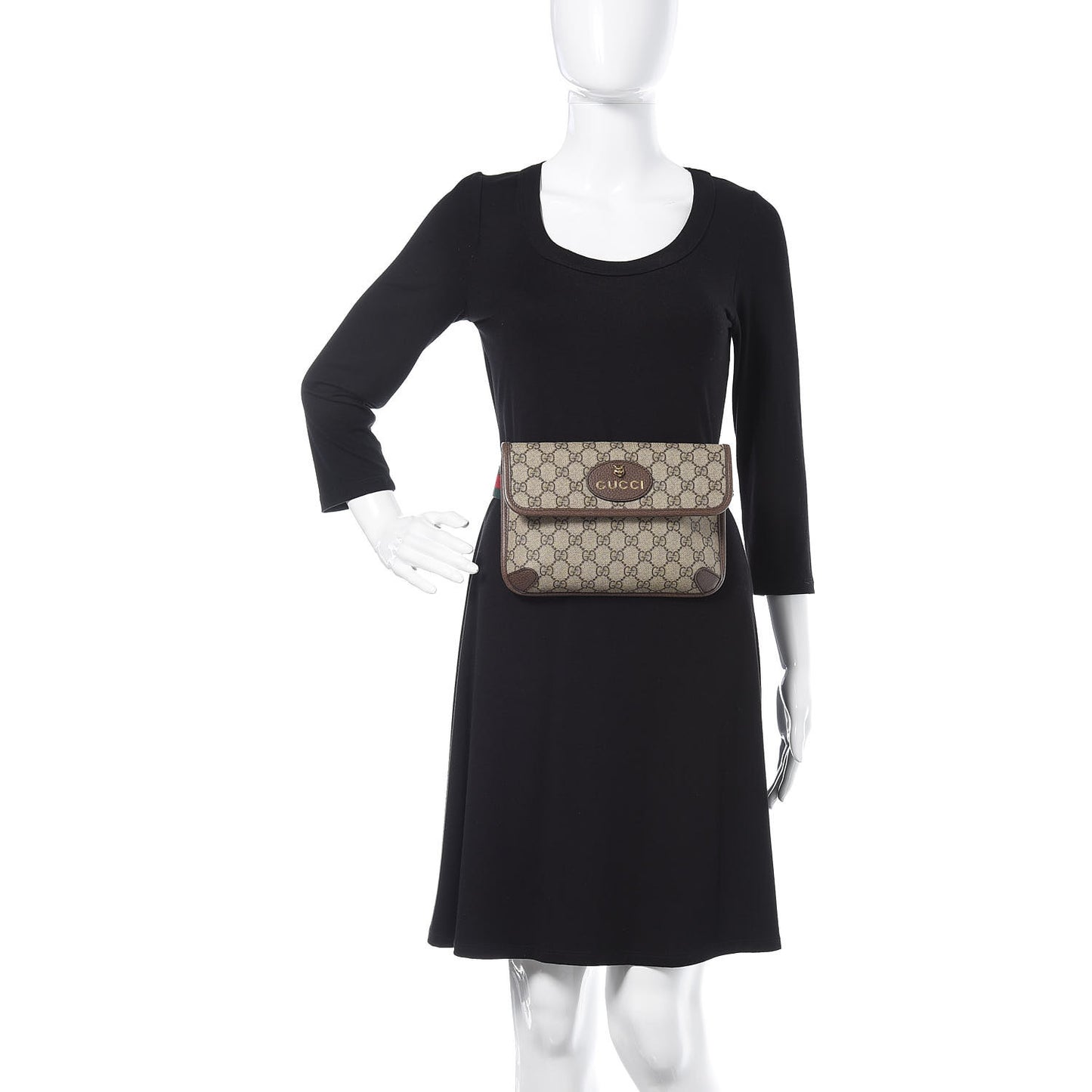 GG Supreme Monogram Neo Vintage Web Belt Bag Brown