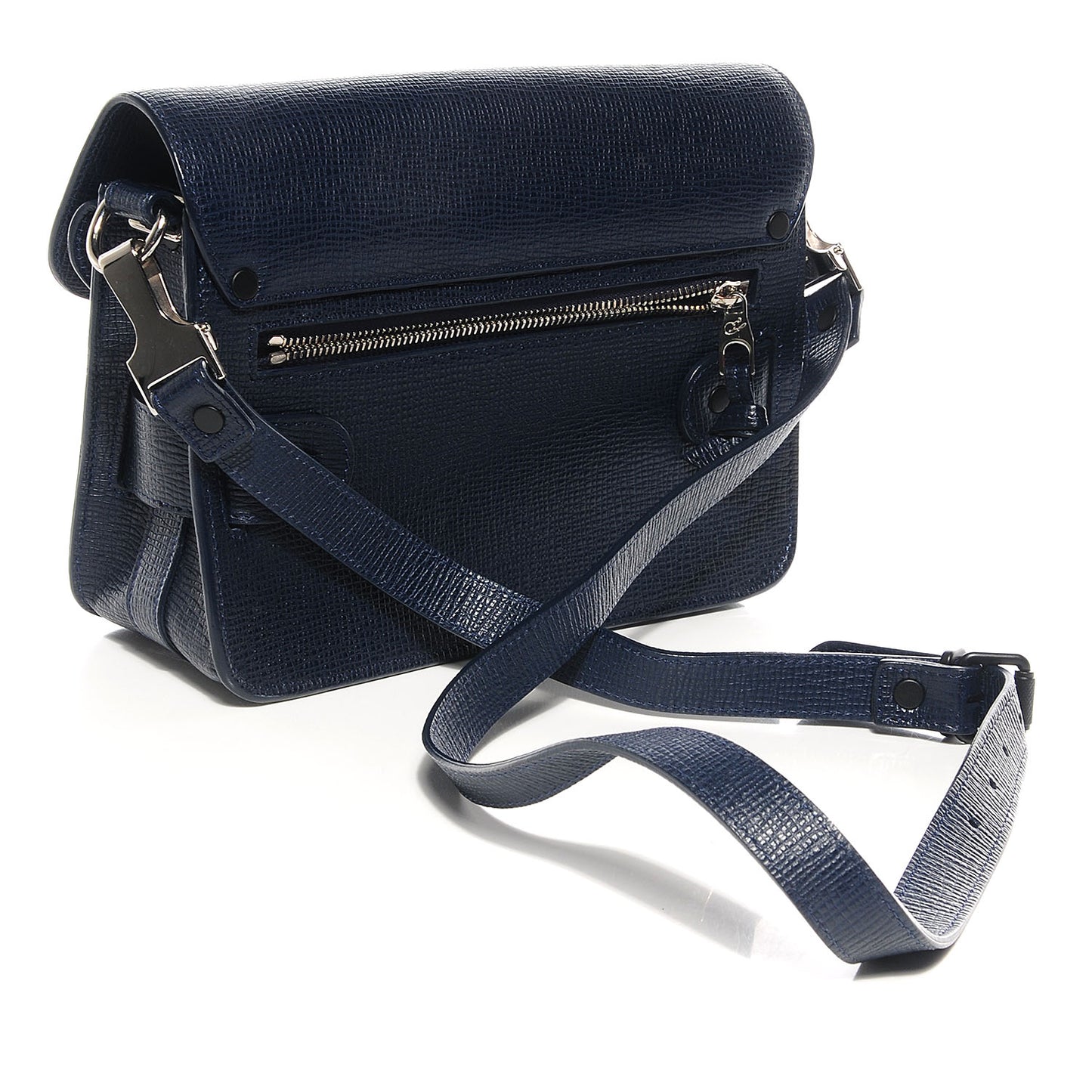 Linosa Leather Mini PS11 Classic Shoulder Bag Navy Blue