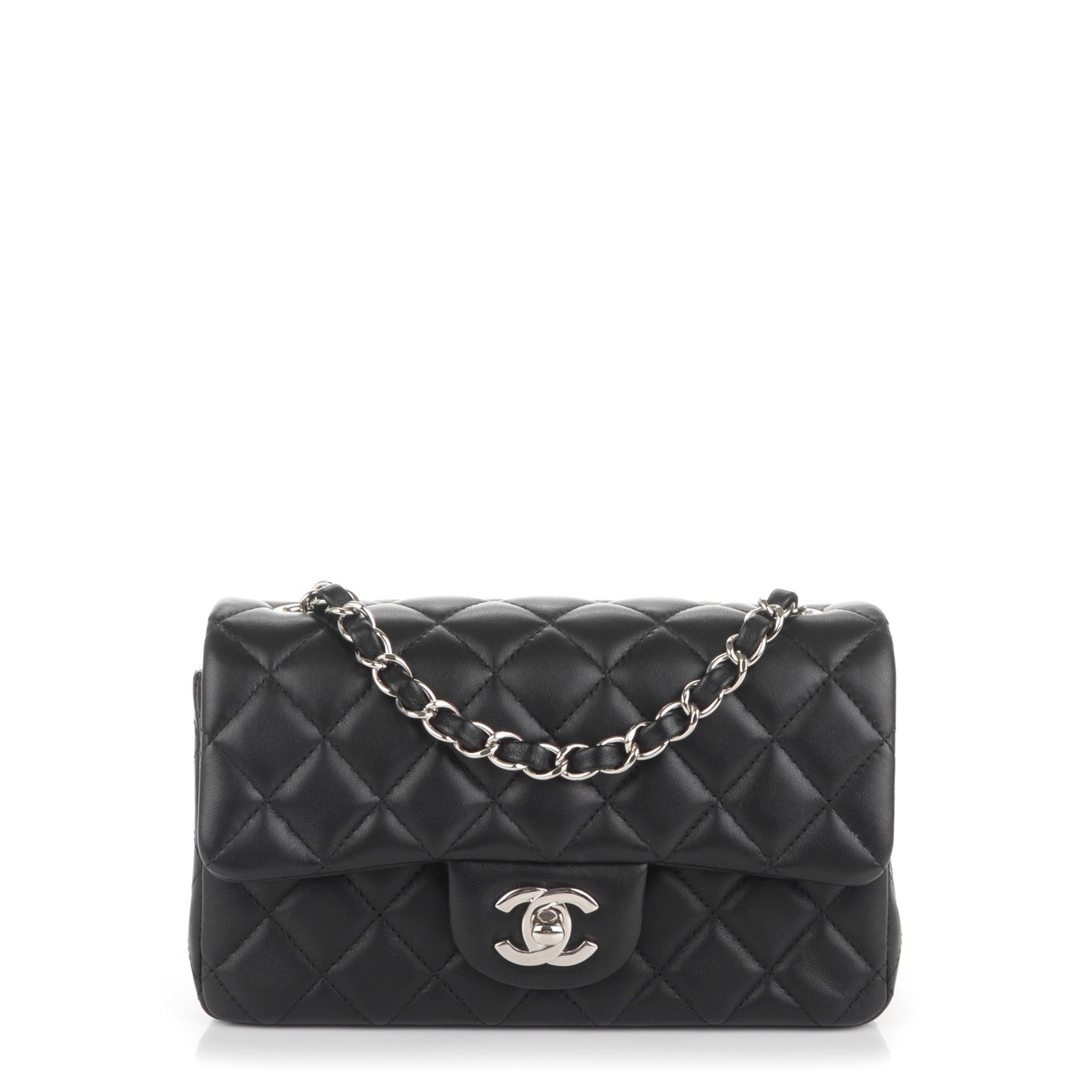 Chanel Lambskin Quilted Mini Rectangular Flap Black 1 of 7
