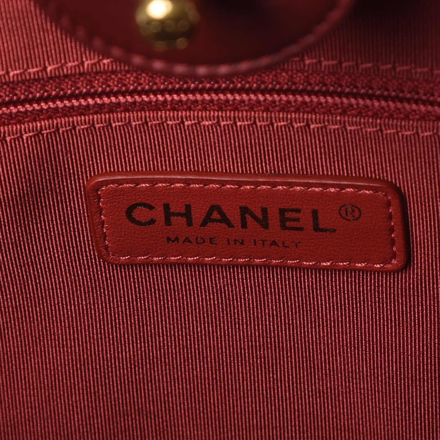 Chanel Lambskin Quilted Boy Shopping Tote Dark Red 8 of 13