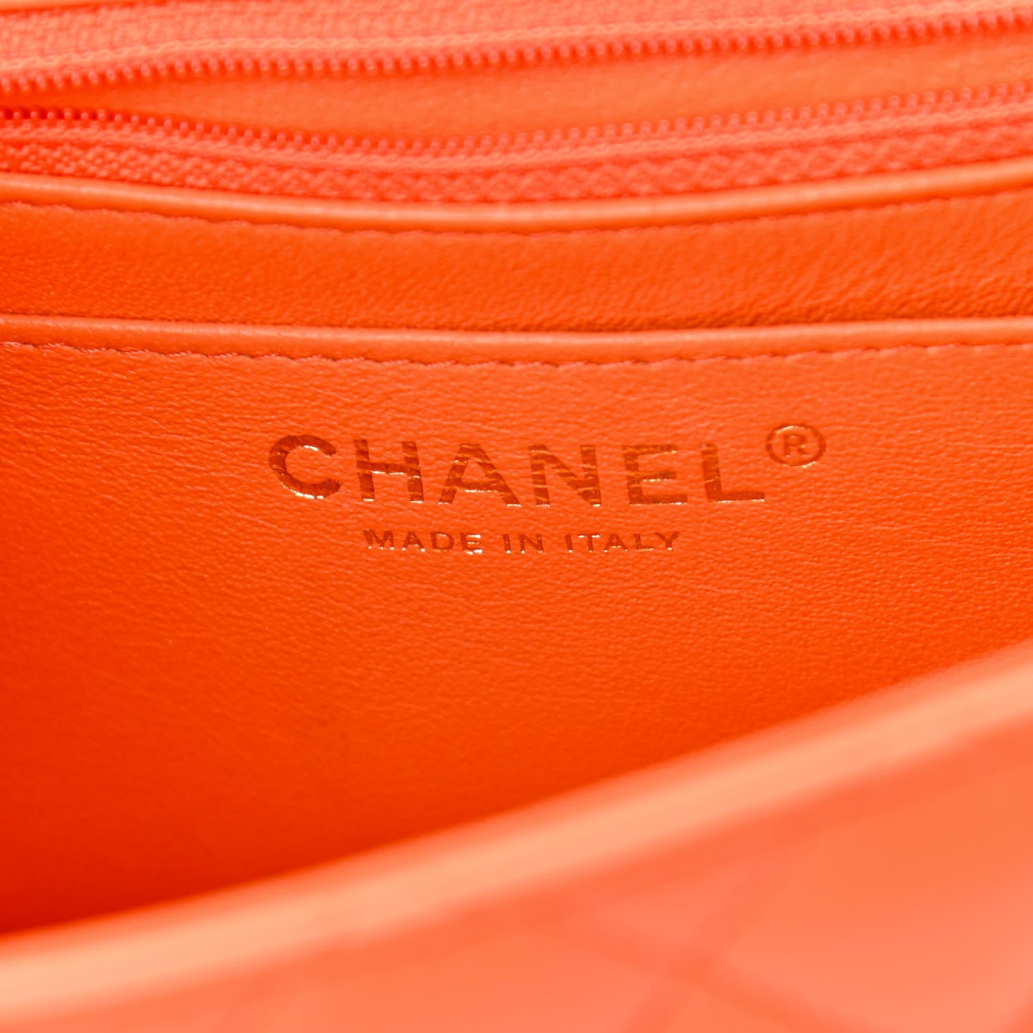 Chanel Lambskin Quilted Mini Square Flap Orange 6 of 10