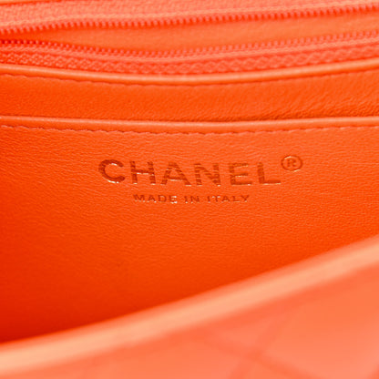 Chanel Lambskin Quilted Mini Square Flap Orange 6 of 10