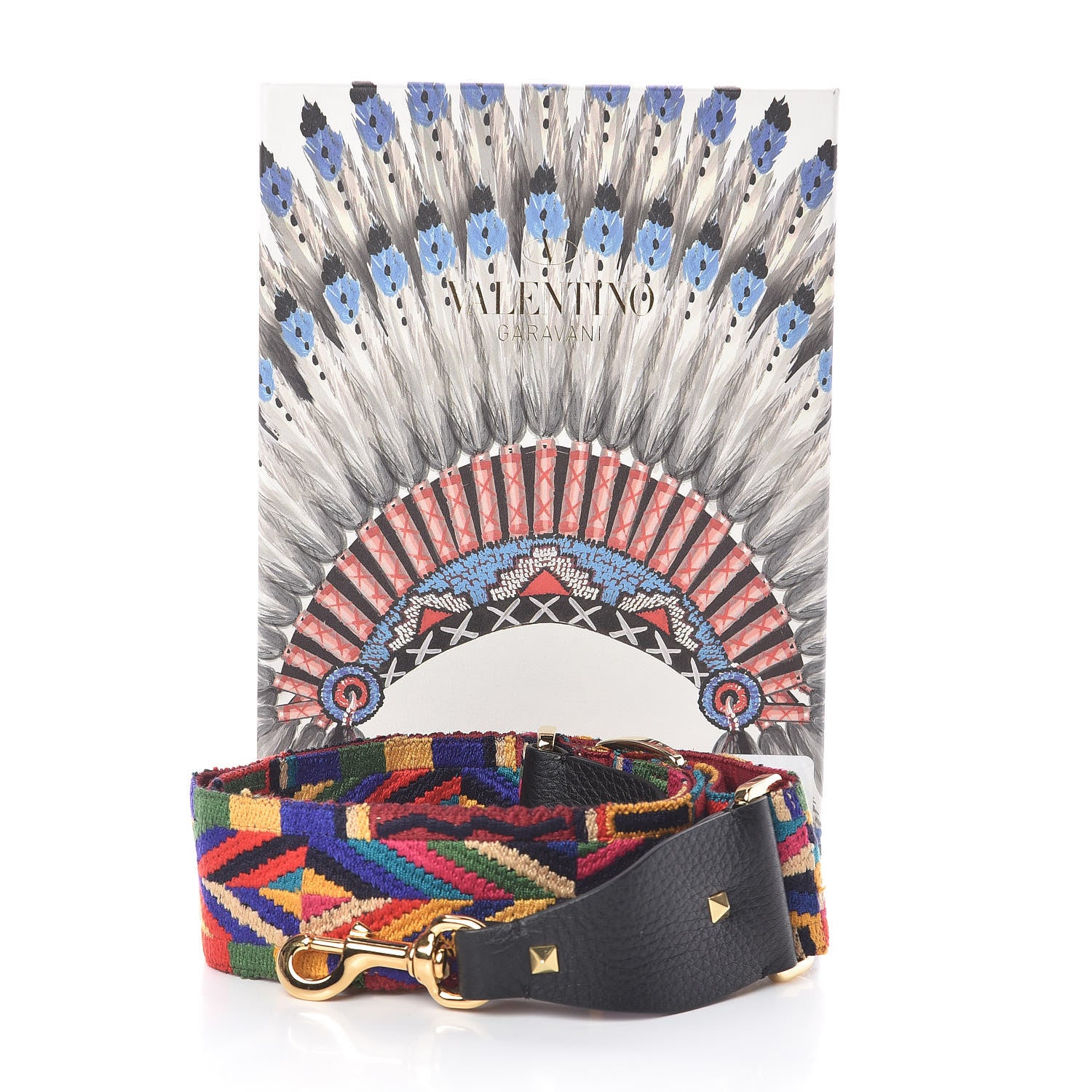 Valentino Garavani Canvas Native Couture 1975 Embroidered Rockstud Guitar Strap Multicolor 3 of 3