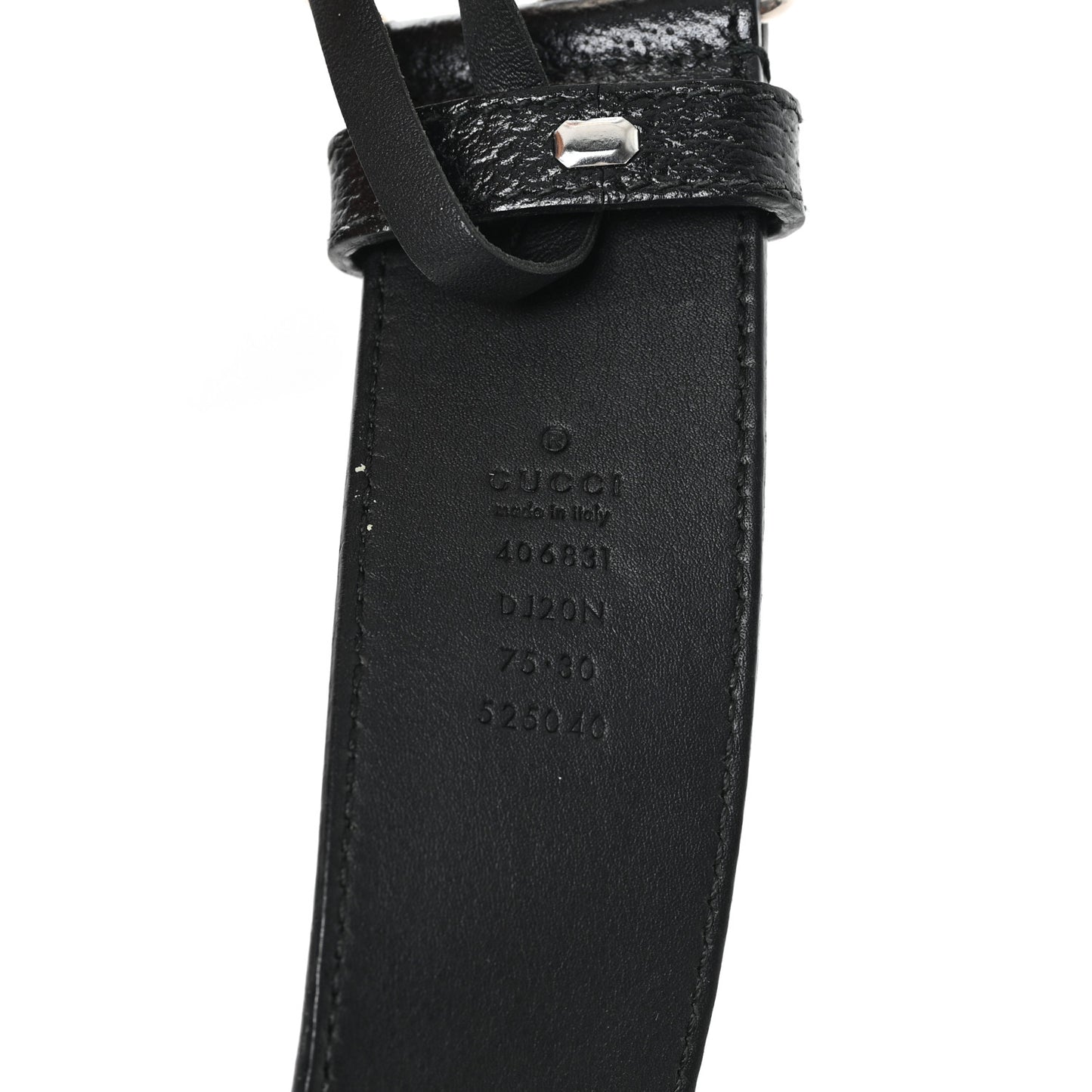 Textured Dollar Calfskin Nickel Double G 40mm Belt 75 30 Black