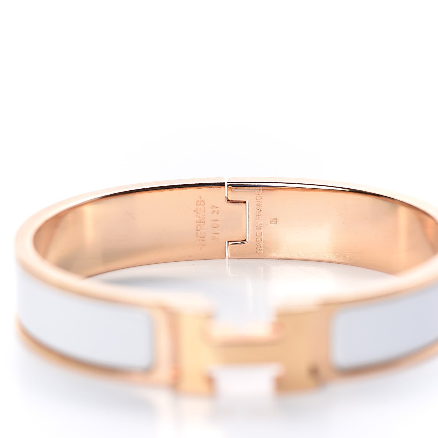 Hermes Enamel Narrow Clic Clac H Bracelet PM White 6 of 6