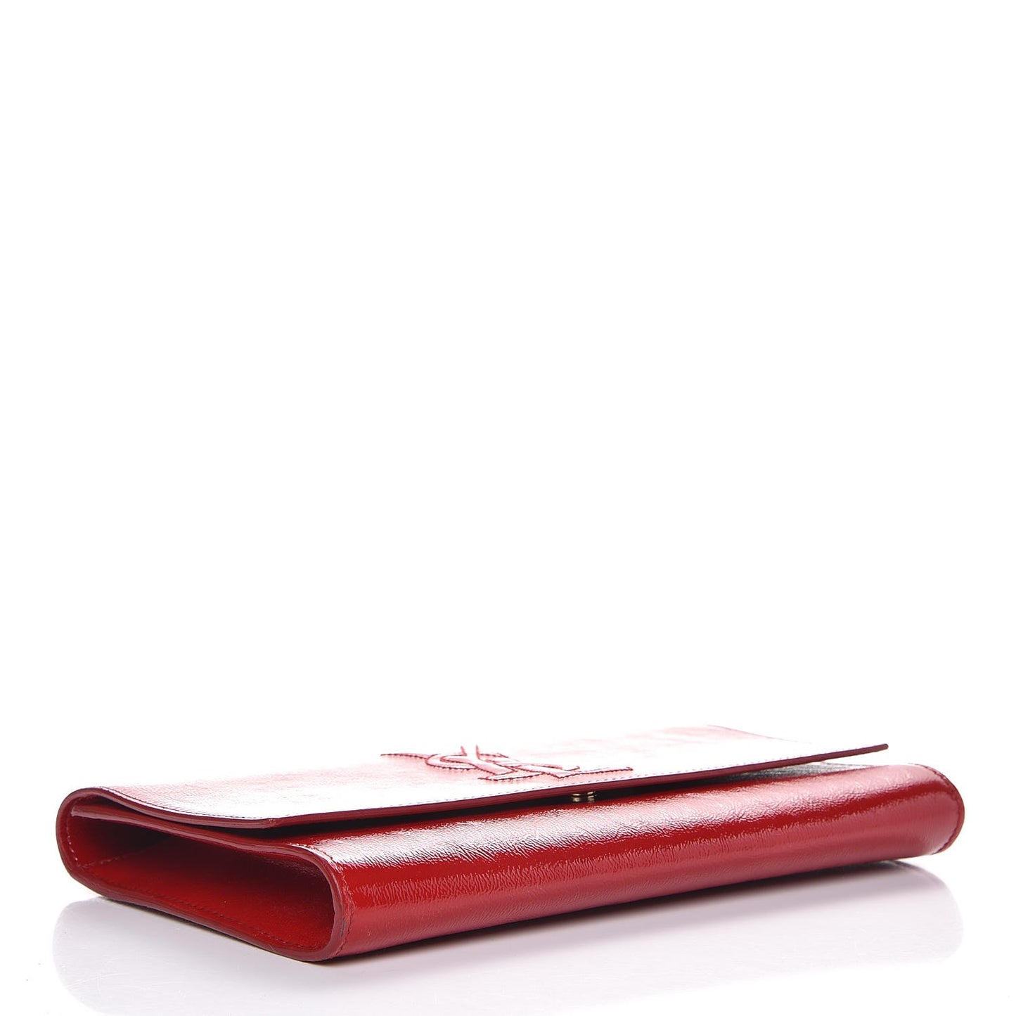 Textured Patent Large Belle De Jour Clutch Red
