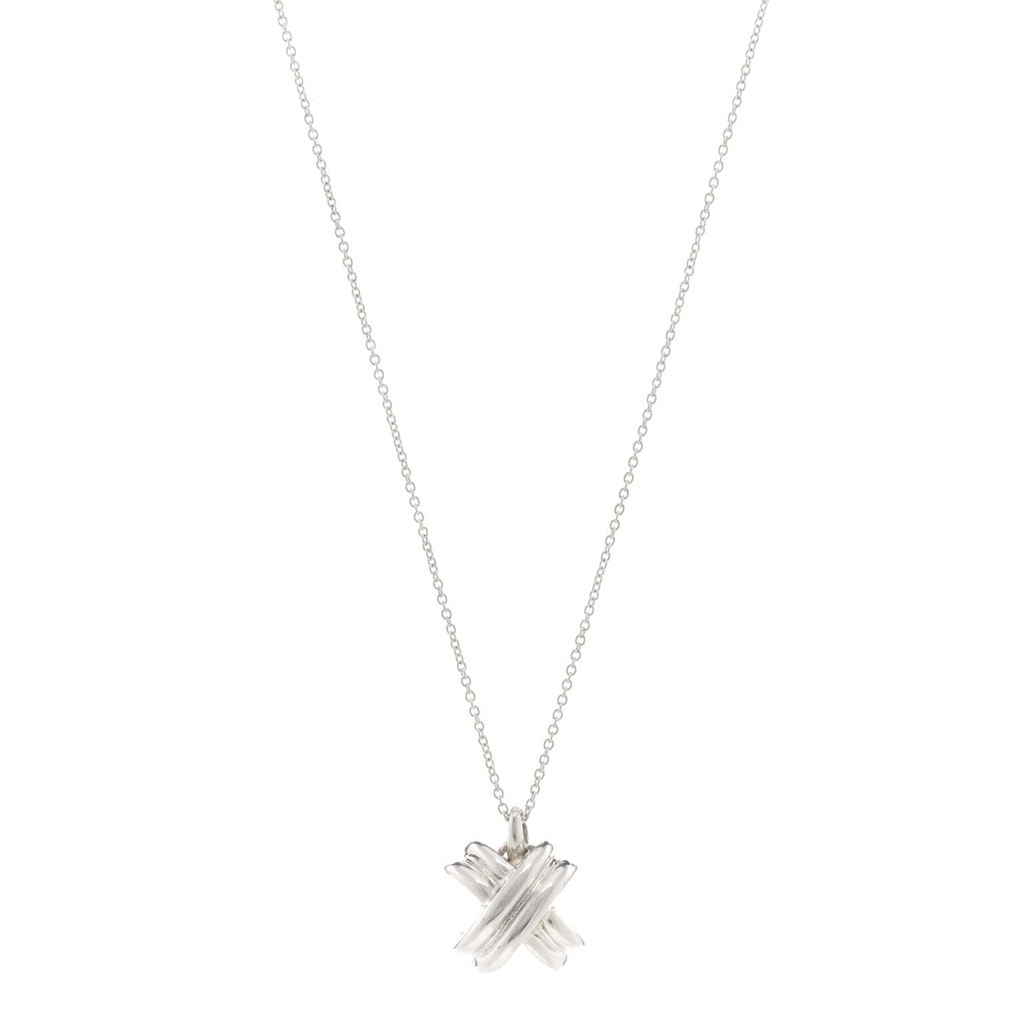 Tiffany Sterling Silver Signature X Pendant Necklace 1 of 5