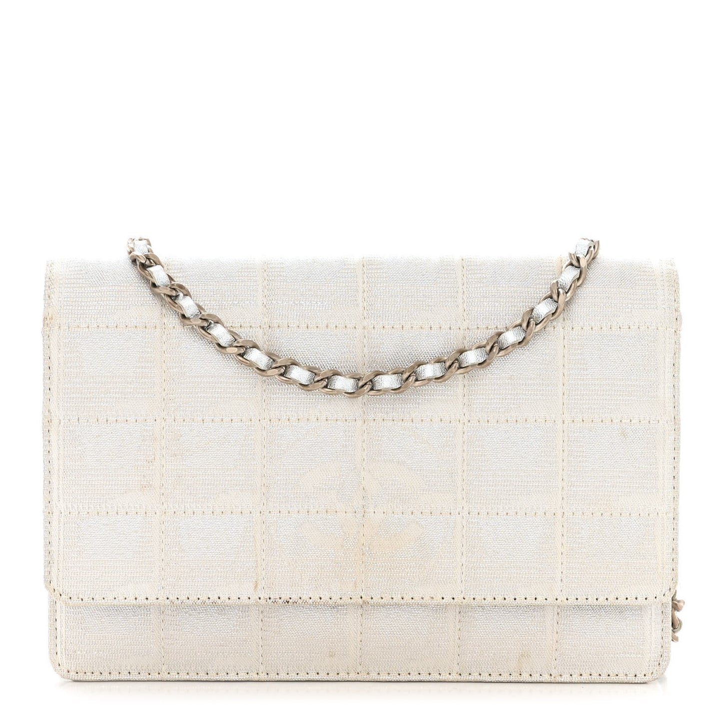 Nylon Travel Wallet On Chain WOC Metallic Silver