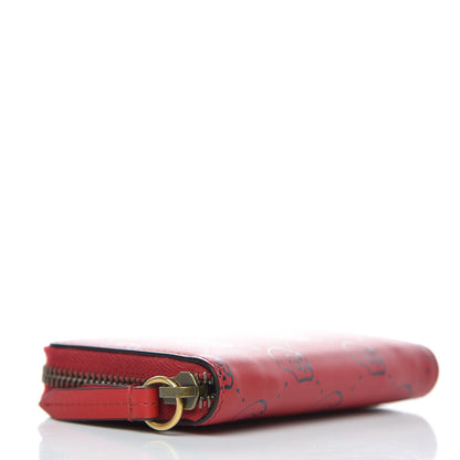 Gucci Calfskin GucciGhost Hamlet Skull Zip Around Card Case Hibiscus Red 4 of 8
