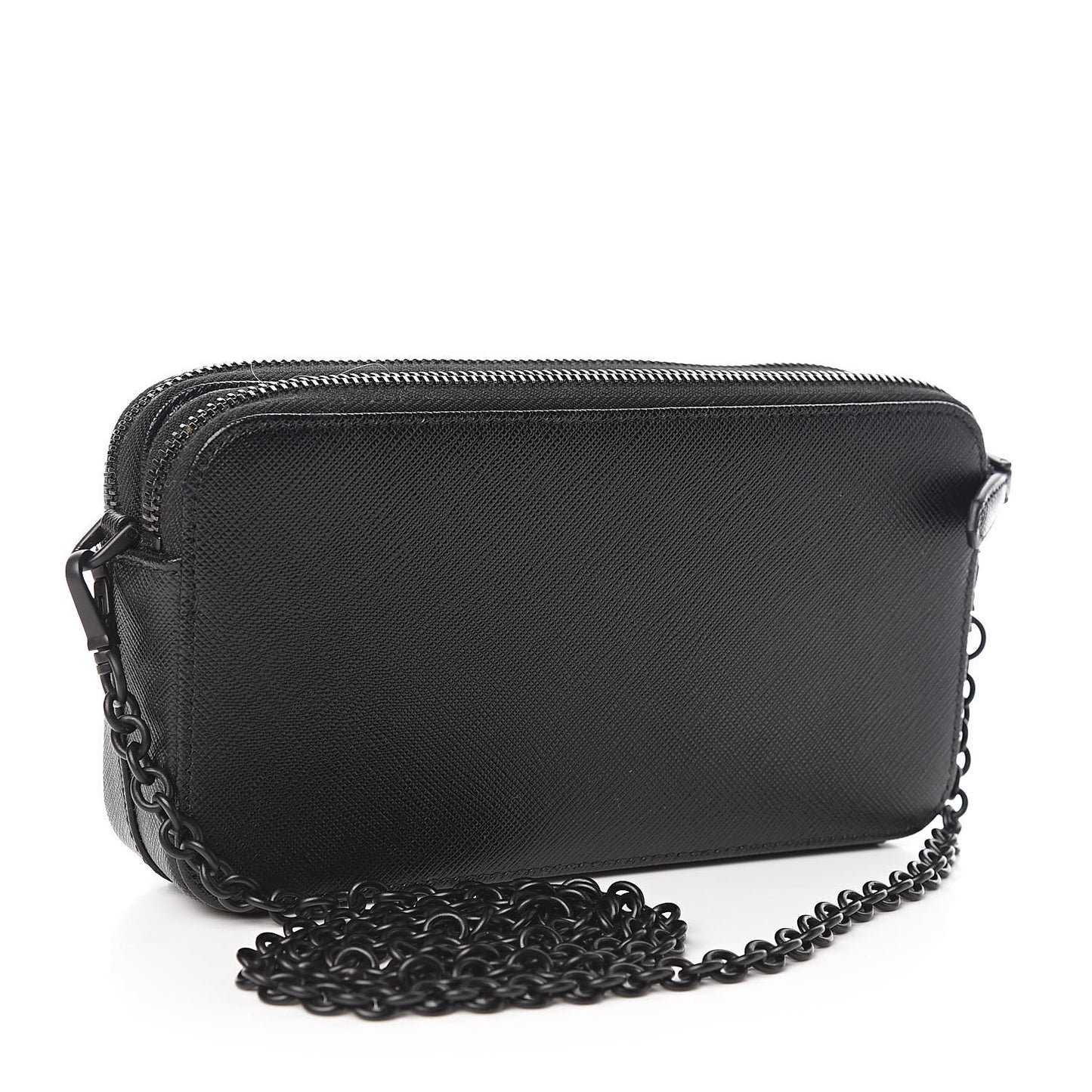 Saffiano Shine Mini Crossbody Bag Black
