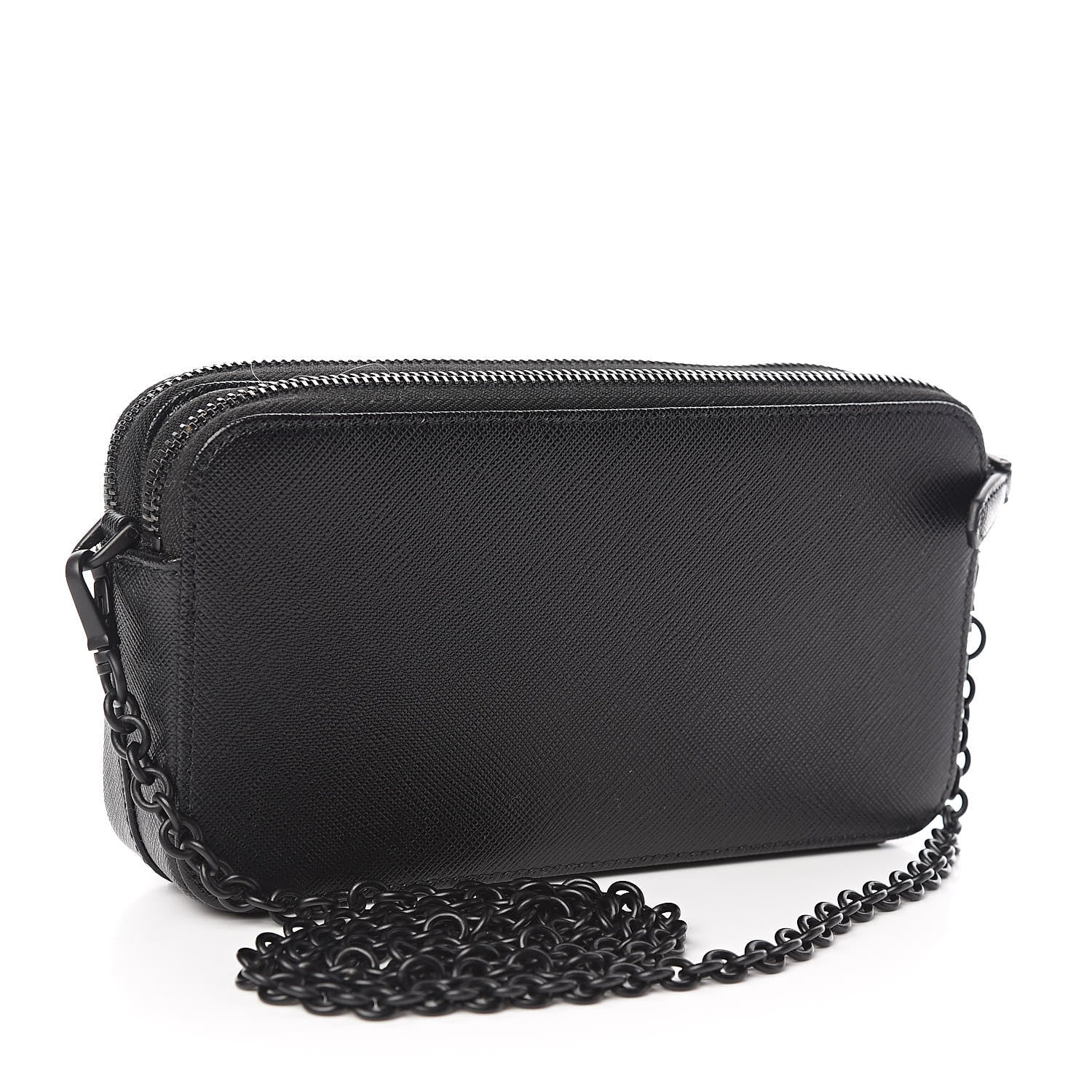 Prada Saffiano Shine Mini Crossbody Bag Black 3 of 10