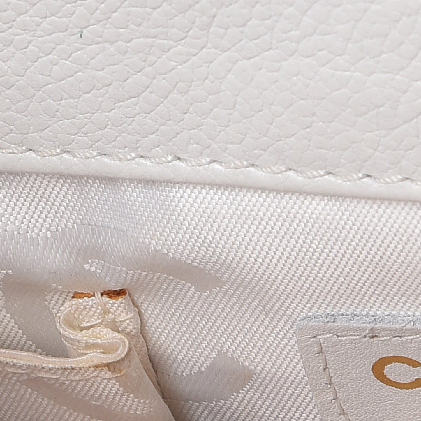 Calfskin Multicolor Stitch Tote White