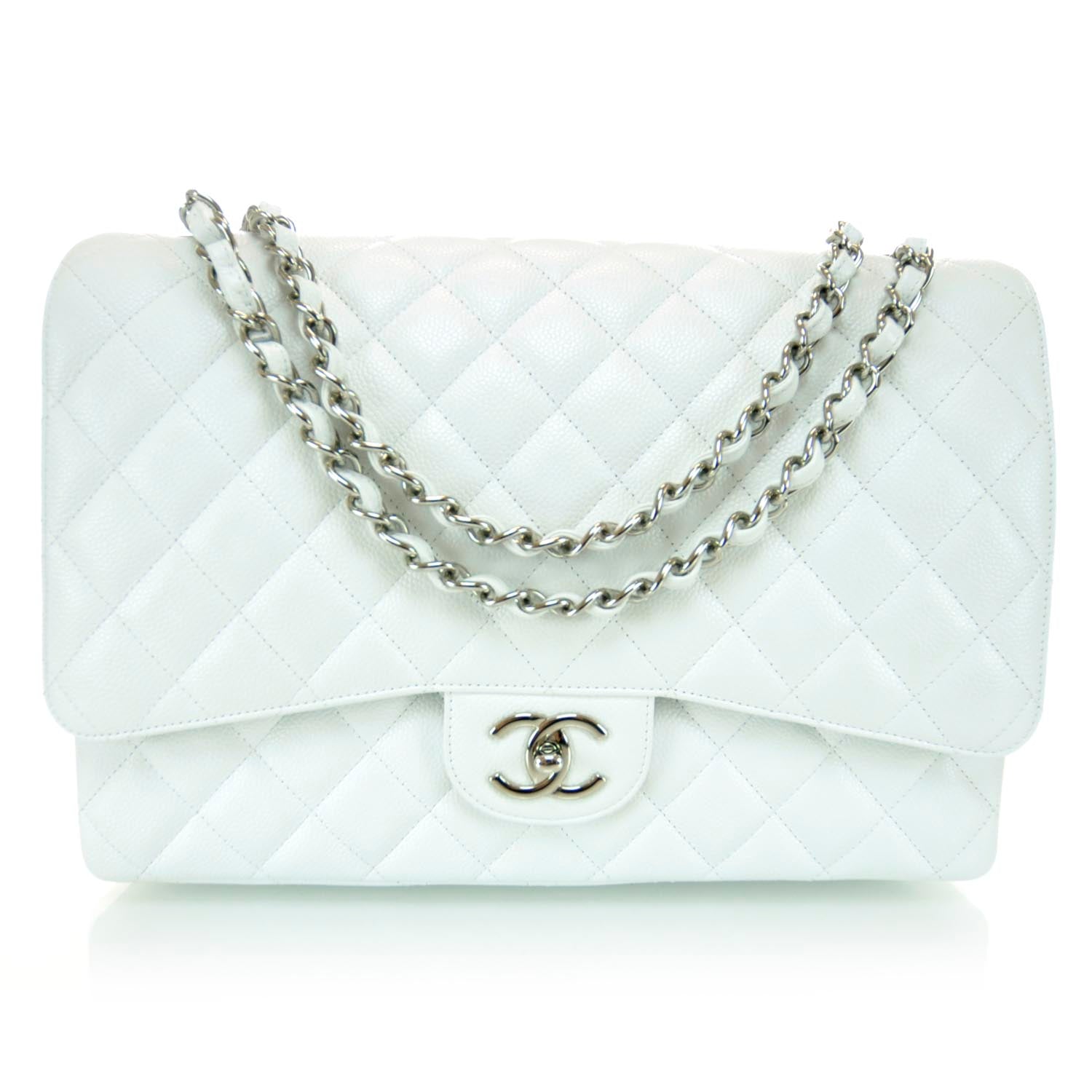 Chanel Caviar Maxi Double Flap White 1 of 13