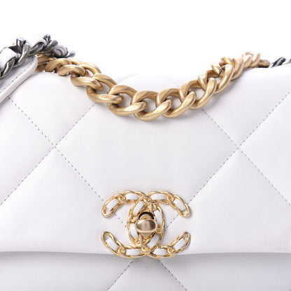 Chanel Goatskin Quilted Medium 19 Flap White 11 of 11