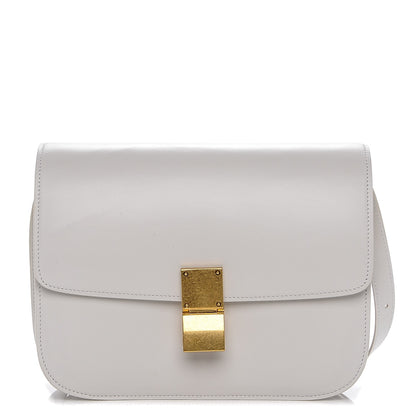 Celine Box Calfskin Medium Classic Box Flap Bag White 1 of 7