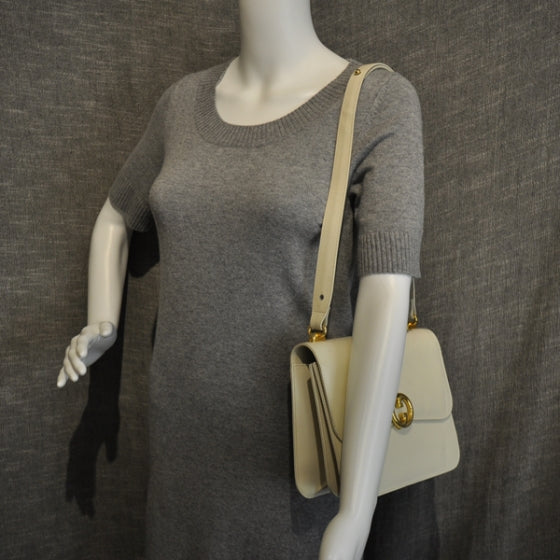 Leather Shoulder Bag Ivory