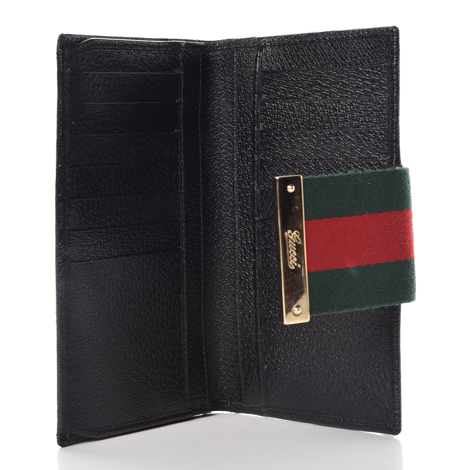 Gucci Monogram Ladies Web Continental Wallet Black 5 of 14
