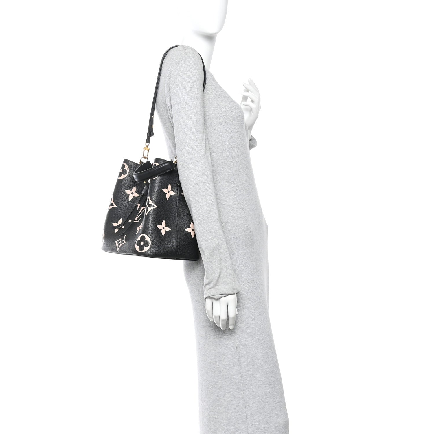 Louis Vuitton Empreinte Monogram Giant Neonoe MM Black Beige 2 of 11
