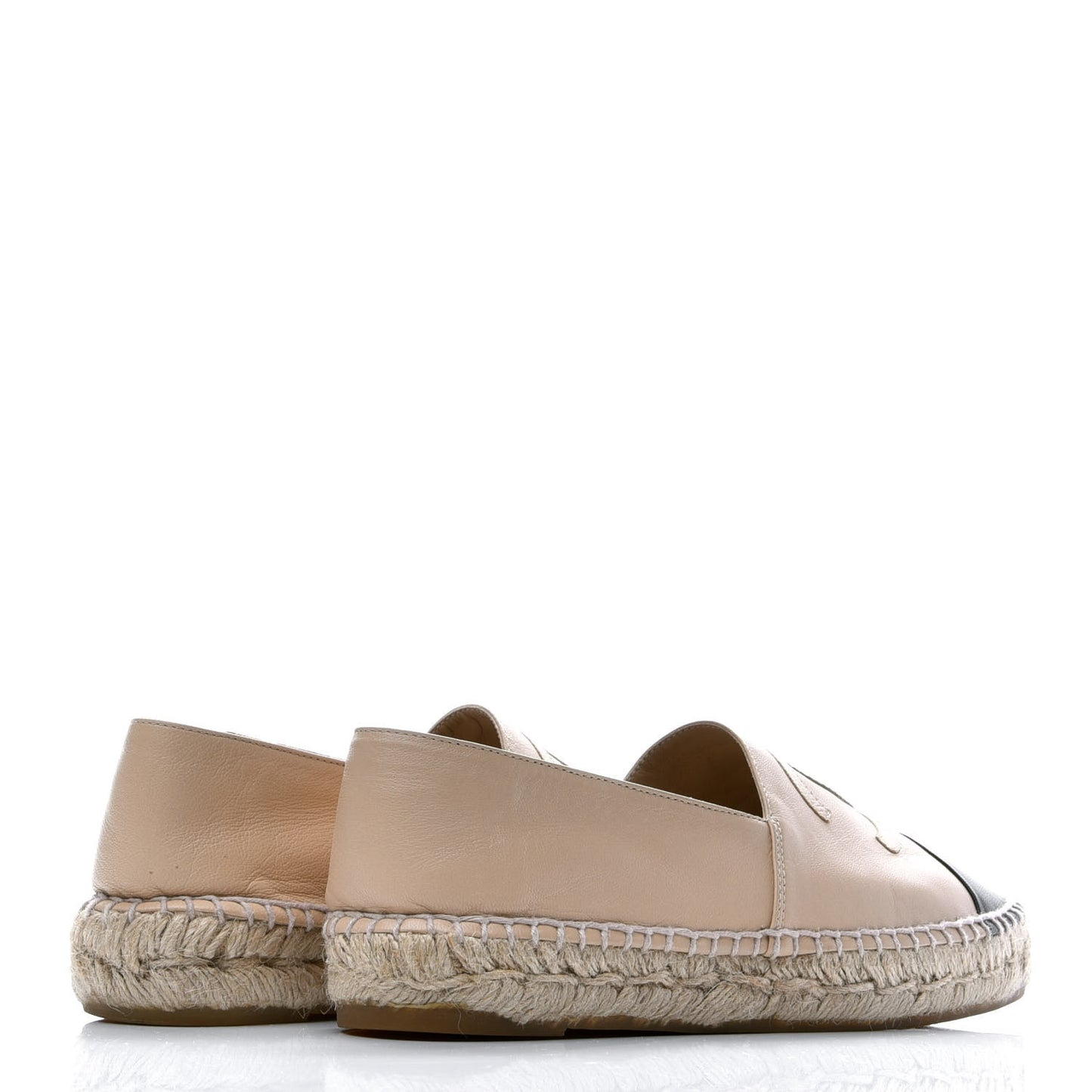 Lambskin CC Espadrilles 36 Beige Black