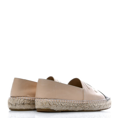 Chanel Lambskin CC Espadrilles 36 Beige Black 4 of 8