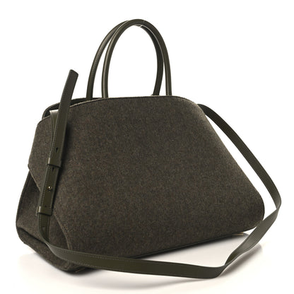 Salvatore Ferragamo Wool Felt Medium Hug Bag New Olive 2 of 10