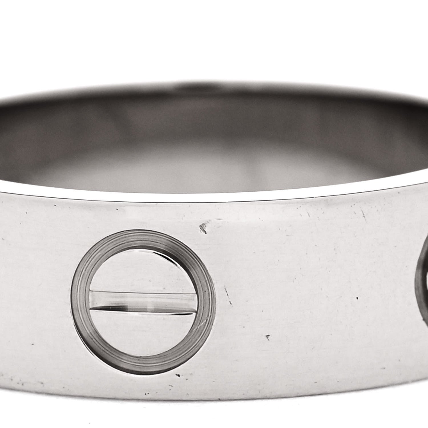 Cartier 18K White Gold 5.5mm LOVE Ring 50 5.25 4 of 5