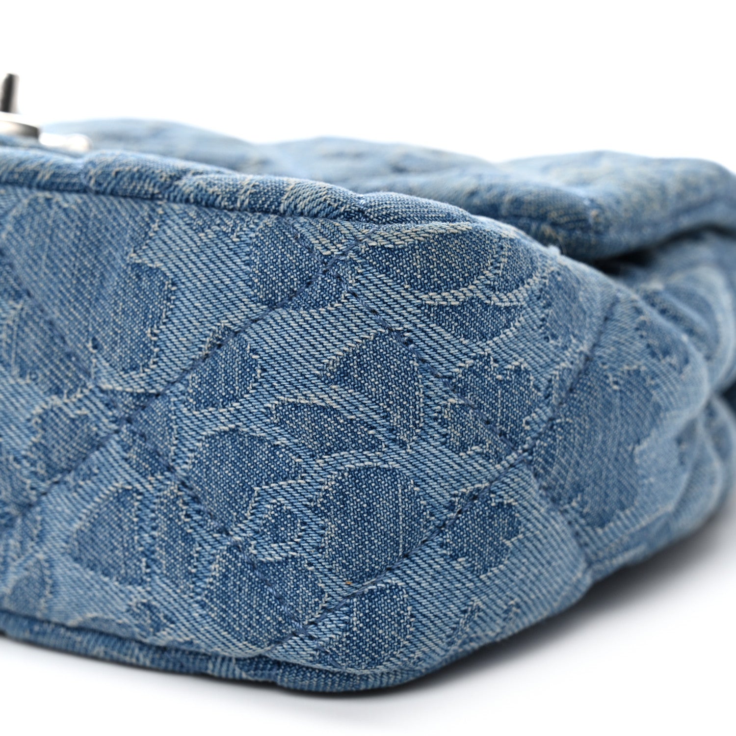 Chanel Denim Quilted Camellia Sweetheart Mini Flap Blue 10 of 10