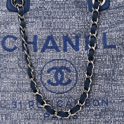 Chanel Woven Straw Raffia Medium Deauville Tote Blue 7 of 9