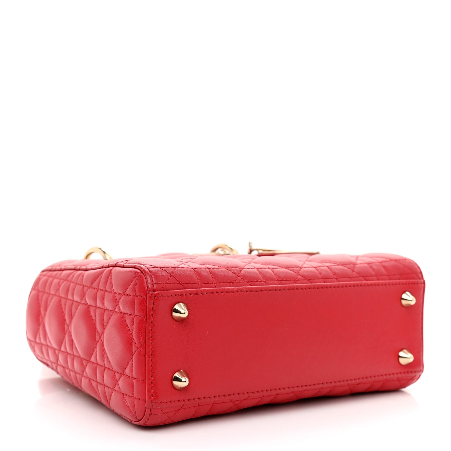 Lambskin Cannage Small Lucky Badges My Lady Dior Red