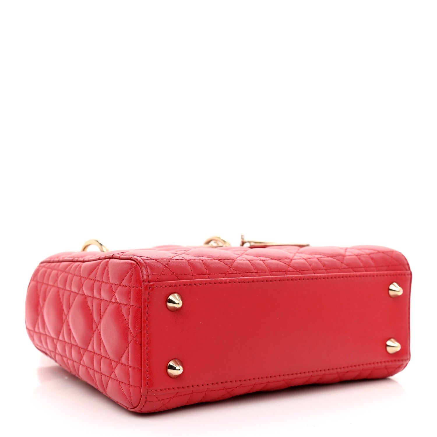 Christian Dior Lambskin Cannage Small Lucky Badges My Lady Dior Red 4 of 9