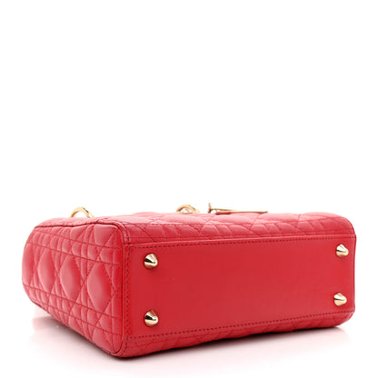 Christian Dior Lambskin Cannage Small Lucky Badges My Lady Dior Red 4 of 9