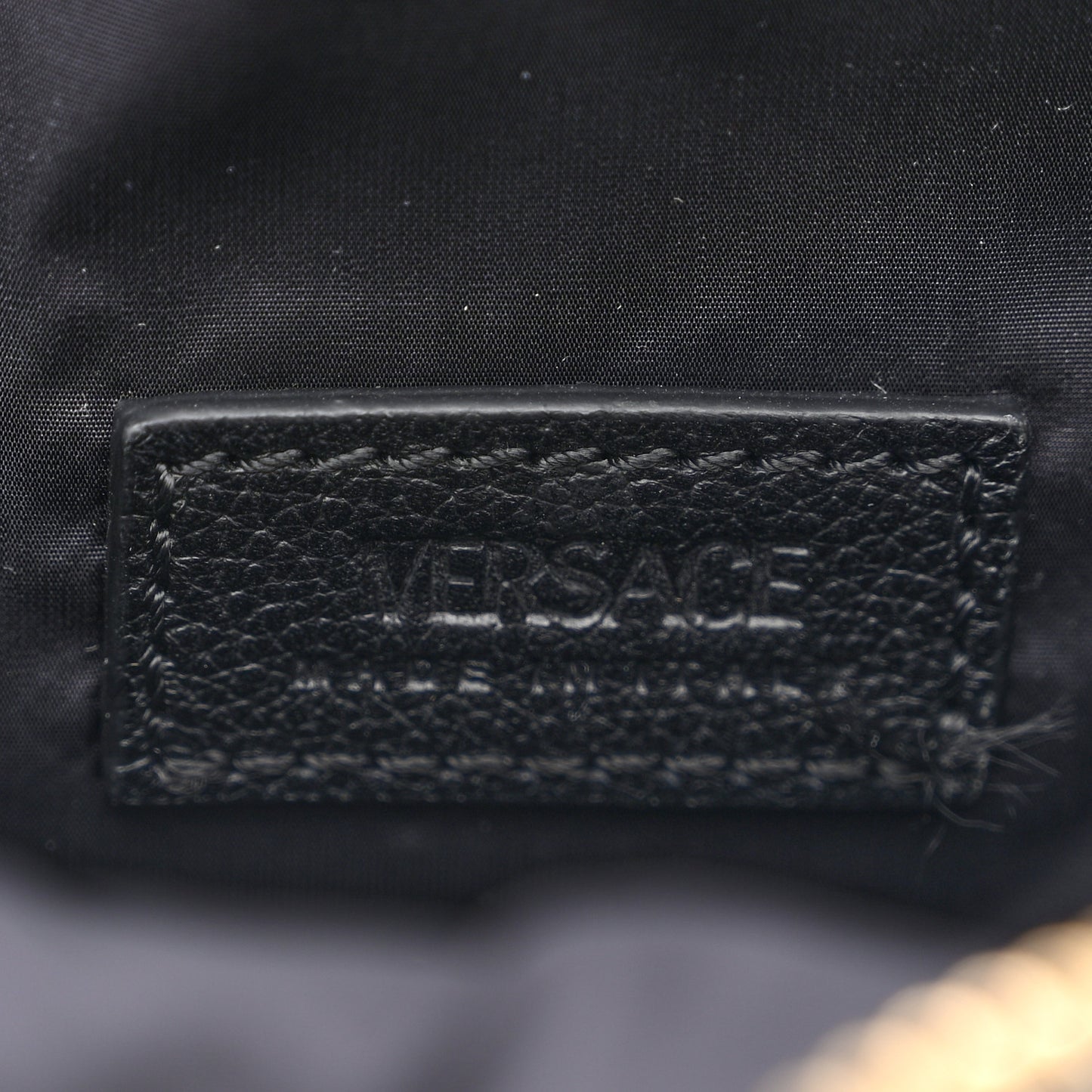Grained Calfskin Small Medusa Messenger Bag Black