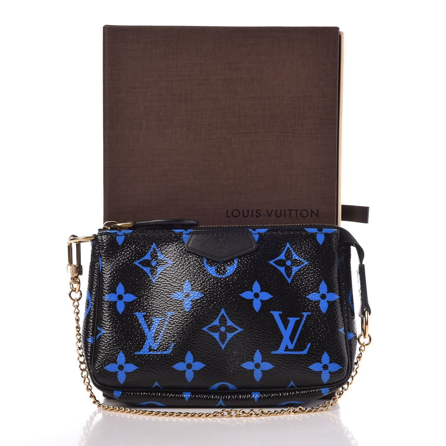 Colored Monogram Mini Pochette Accessories Blue Black